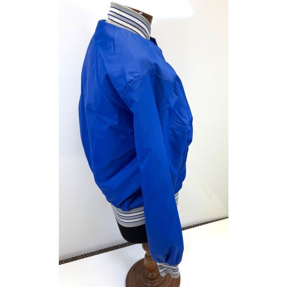 Howe Apparel Satin Bomber Jacket Blue Nightawks Emblem Size L Made USA VTG - Picture 5 of 11
